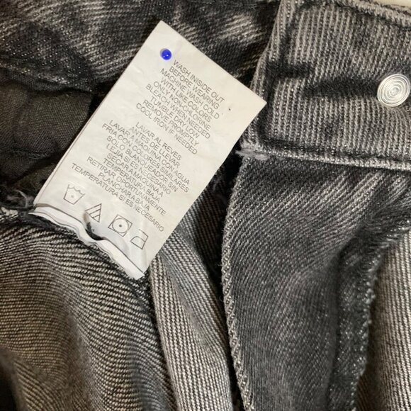 GB High Waisted Baggy Jeans Size 13 Distressed Black Denim Casual Rip Streetwear - Picture 14 of 16